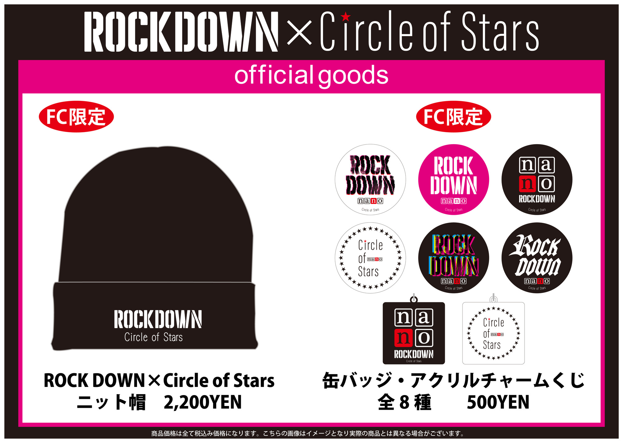 ナノワンマンライブ「ROCKDOWN」FC限定販売グッズのご案内 | NANO Official Site